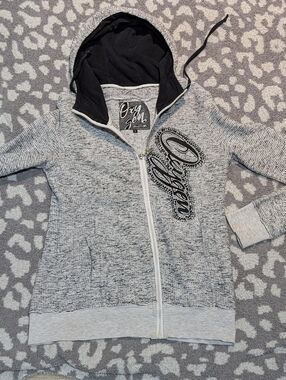 2/$30 Oxygen Gray Hooded Zip Jacket
